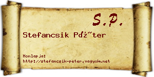 Stefancsik Péter névjegykártya