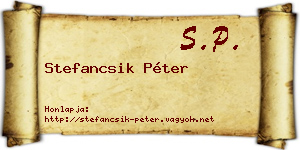 Stefancsik Péter névjegykártya