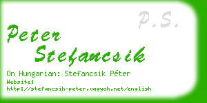 peter stefancsik business card
