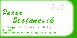 peter stefancsik business card